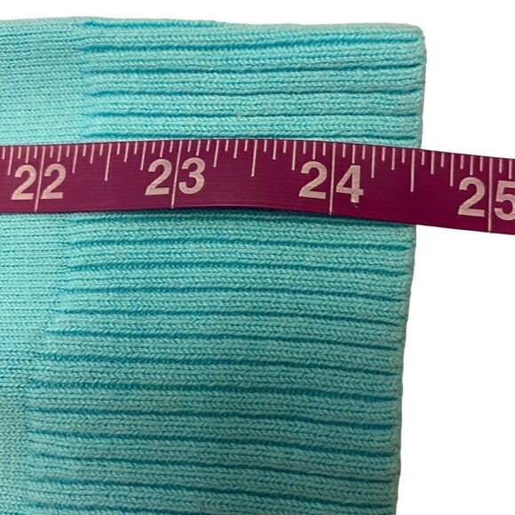 Lands’ End Lightweight‎ Aqua Long Sleeve Cardigan with Front Ruffle Size Medium - Picture 10 of 11